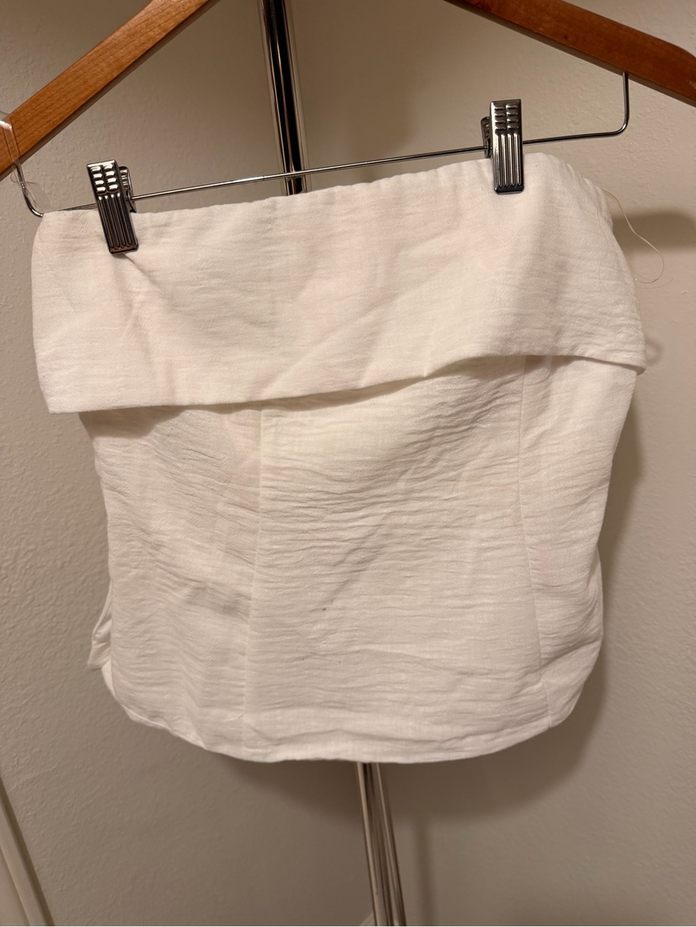 Moa Moa White Strapless Fold-Over Top